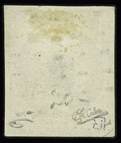 N°18 1f carmin obl. gros points carrés, infime pelurage