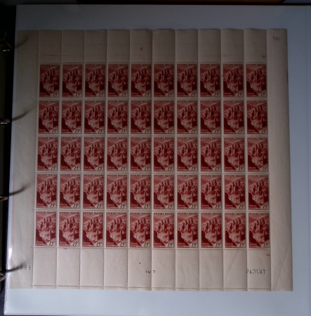 Année complète 1947 n° 772 à 792 en feuilles entières,