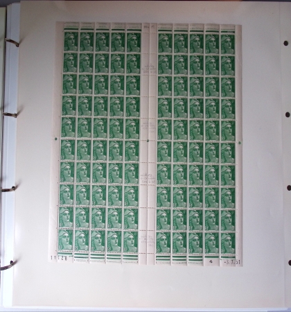 Année complète 1951 n°878 à 918 en feuilles entières,