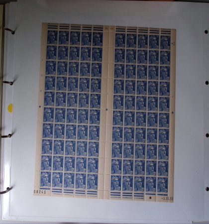 Année complète 1951 n°878 à 918 en feuilles entières,