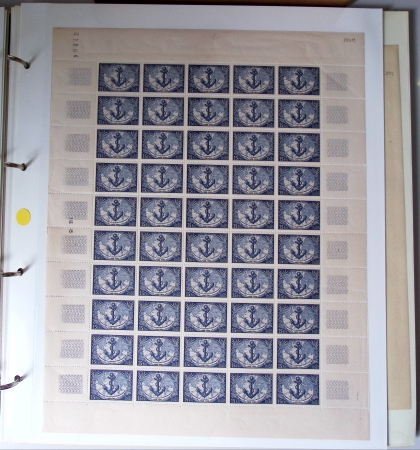 Année complète 1951 n°878 à 918 en feuilles entières,