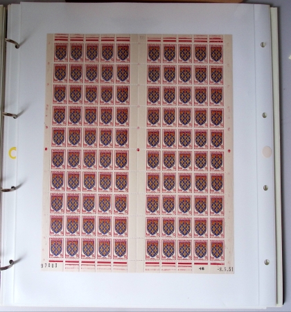 Année complète 1951 n°878 à 918 en feuilles entières,