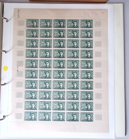 Année complète 1951 n°878 à 918 en feuilles entières,