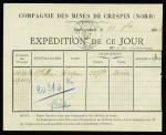 N°75 perf "CC" OBL "Onnaing Nord" (1898) sur carte de la Compagnie des Mines de Crespin. Rare et TB