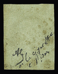 N°7a 1c vert-olive, variété "à la cigarette", obl.,
