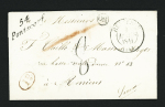 Cursive "54 Pontscorf" + T13 "Hennebon" (1841) + décime rural rouge + "OR". TB