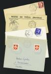 Lot de 28 lettres avec CAD hexagonaux pointillés de correspondants postaux de la poste automobile rurale du Morbihan de Vannes, Malestroit, Vannes-EST. TB
