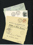 Lot de 28 lettres avec CAD hexagonaux pointillés de correspondants postaux de la poste automobile rurale du Morbihan de Vannes, Malestroit, Vannes-EST. TB