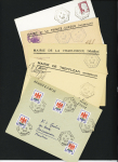 Lot de 28 lettres avec CAD hexagonaux pointillés de correspondants postaux de la poste automobile rurale du Morbihan de Vannes, Malestroit, Vannes-EST. TB