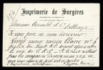 CHARENTE INFERIEURE : jolie CP privée sur carton blanc avec verso ligné Imprimerie de Surgères (PRI I 3). TB. Cote 90€