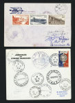 2 env de périples : Paris - Réunion (28.8.47 - liaison ministérielle avec signatures de l'équipage) et vol de l'Assemblée de l'Union française Versailles - Tamanrasset - Orly avec les 8 escales. Bel ensemble.