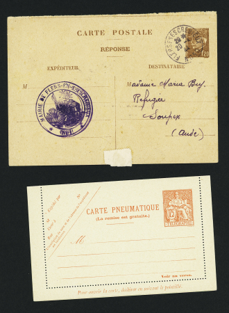1885-1962, Ensemble de 80 entiers postaux, plupart