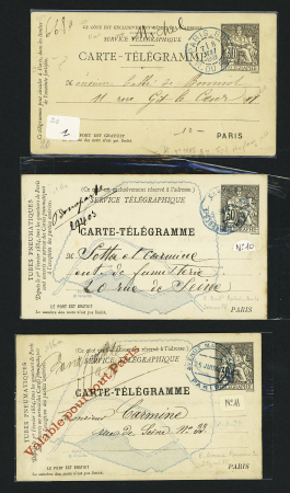 1885-1962, Ensemble de 80 entiers postaux, plupart