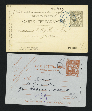 1885-1962, Ensemble de 80 entiers postaux, plupart