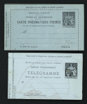 1885-1962, Ensemble de 80 entiers postaux, plupart