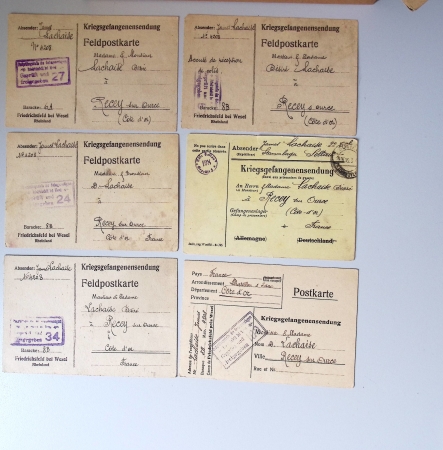 36 plis d'un prisonnier français en Allemagne (1914 - 1918) avec textes intéressants. TB