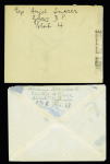 FM n°10 OBL CAD "Camp de Gurs Basses Pyrénées" (27.9.39) sur lettre d'un réfugié espagnol avec griffe violette "censure militaire" et n°393 + 288 en bande de 3 OBL CAD "Camp de Gurs Basses-Pyrénées" (24.2.41) sur