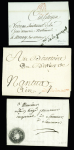 8 lettres avec franchises diverses 1793-1853, TB