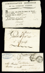 10 lettres 1796-1861 dont 1849 20c noir (x2) de Heiltz