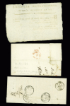 10 lettres 1796-1861 dont 1849 20c noir (x2) de Heiltz