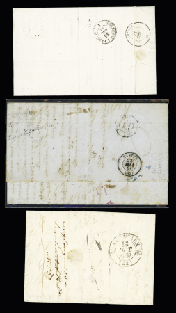 10 lettres 1796-1861 dont 1849 20c noir (x2) de Heiltz