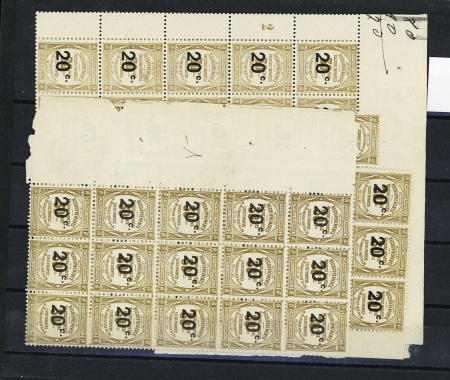 Taxe n°49 20c sur 30c bistre, 500 exemplaires dont