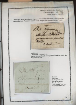 1750-1900 Superbe collection de marques postales sur