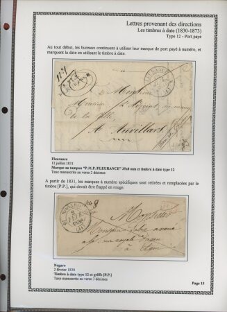 1750-1900 Superbe collection de marques postales sur