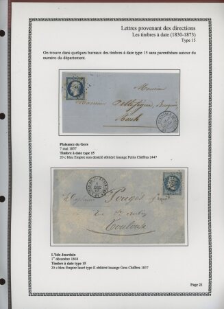 1750-1900 Superbe collection de marques postales sur