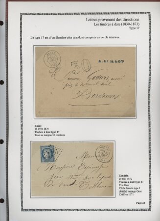 1750-1900 Superbe collection de marques postales sur
