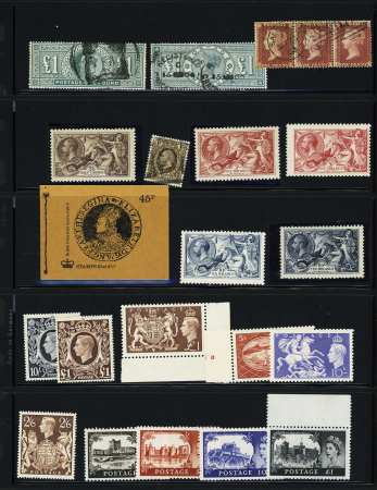 1856-1952, Small mint and used selection of GB on stockpage