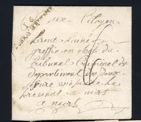 MP "16 Tonnay Boutonne" (1796 - 43x3), ind 22. Rare et TB