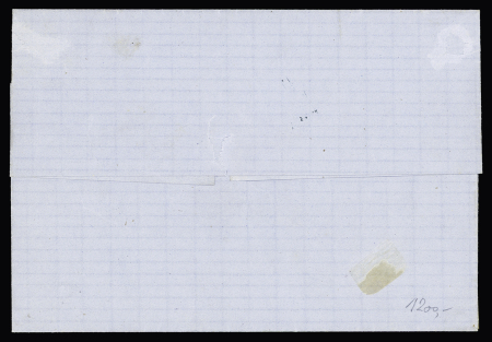 LST avec CAD télégraphique bleu "Vagney" (8 fev 71) pour Epinal avec petit cachet provisoire noir "postes 1871 Epinal". Certificat RHP et taxe 2 au crayon rouge. Association rare. TB