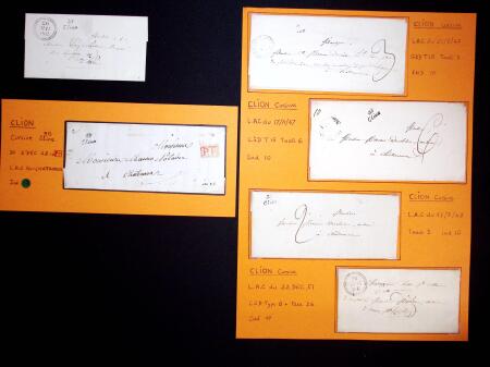 19 plis dont 10 cursives "35 Clion" et 2 lettres avec PC 890 + T22. Bel ensemble