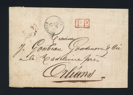Lettre affranchie en numéraire avec CAD T16 "Ecueillé (35)" (12 oct 70) + "PP" rouge encadré. TB