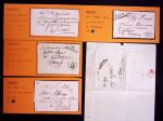 Bel album Leuchtturm en simili-cuir avec boitier contenant 71 lettres d'Issoudun. Marques postales, boites rurales, n°3 OBL grille + T15, convoyeurs stations etc. TB