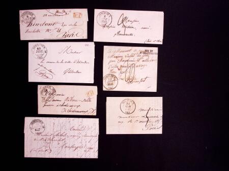 Bel album Leuchtturm en simili-cuir avec boitier contenant 71 lettres d'Issoudun. Marques postales, boites rurales, n°3 OBL grille + T15, convoyeurs stations etc. TB