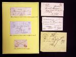 Bel album Leuchtturm en simili-cuir avec boitier contenant 71 lettres d'Issoudun. Marques postales, boites rurales, n°3 OBL grille + T15, convoyeurs stations etc. TB