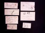 Bel album Leuchtturm en simili-cuir avec boitier contenant 71 lettres d'Issoudun. Marques postales, boites rurales, n°3 OBL grille + T15, convoyeurs stations etc. TB