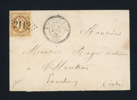 LUÇAY LE MALE : n°28 OBL GC 2112 + T24 Luçay le Mâle (fev 70) sur lettre, ind 17. TB