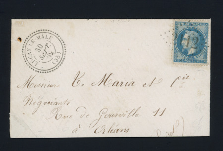 N°29 OBL GC 2112 + T22 "Luçay le Mâle (35)" (1869) sur lettre, ind 17. TB