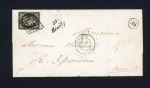 REUILLY : N°3 OBL grille + cursive "35 Reuilly" + T15 Vierzon (1850) + "OR" sur lettre, ind 21. TB