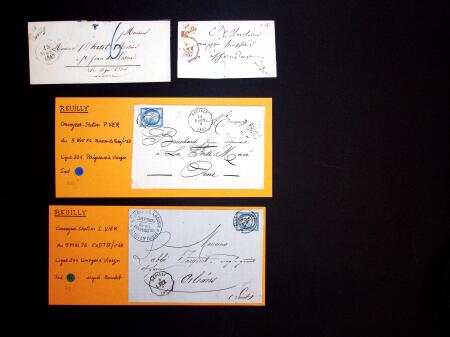 8 plis de Reuilly dont 3 cursives "35 Reuilly" (1 rouge, 2 noire) et 2 convoyeurs stations "Reuilly P. Vier" et Reuilly L. Vier". TB