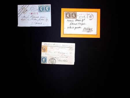 3 lettres chargées de Valençay OBL GC 4072. TB