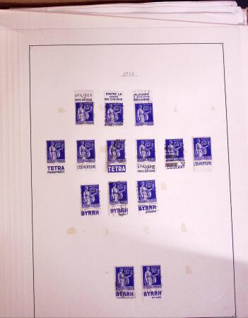 1925-1955, Collection de 750 timbres avec publicités, surtout