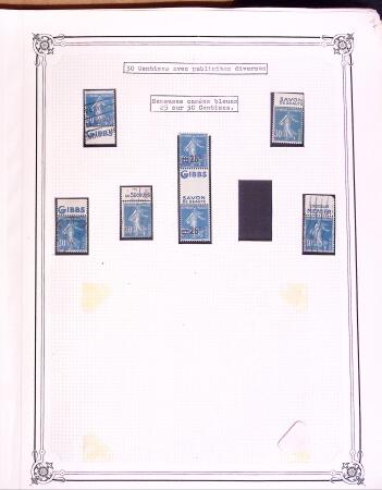 1925-1955, Collection de 750 timbres avec publicités, surtout