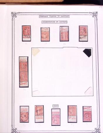 1925-1955, Collection de 750 timbres avec publicités, surtout