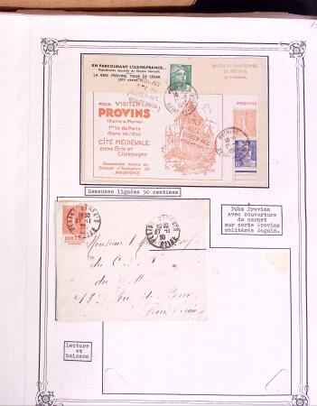 1925-1955, Collection de 750 timbres avec publicités, surtout
