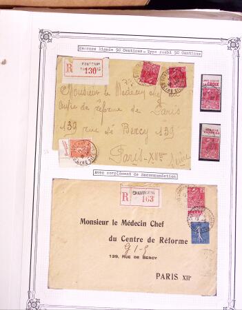 1925-1955, Collection de 750 timbres avec publicités, surtout