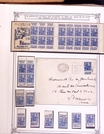 1925-1955, Collection de 750 timbres avec publicités, surtout